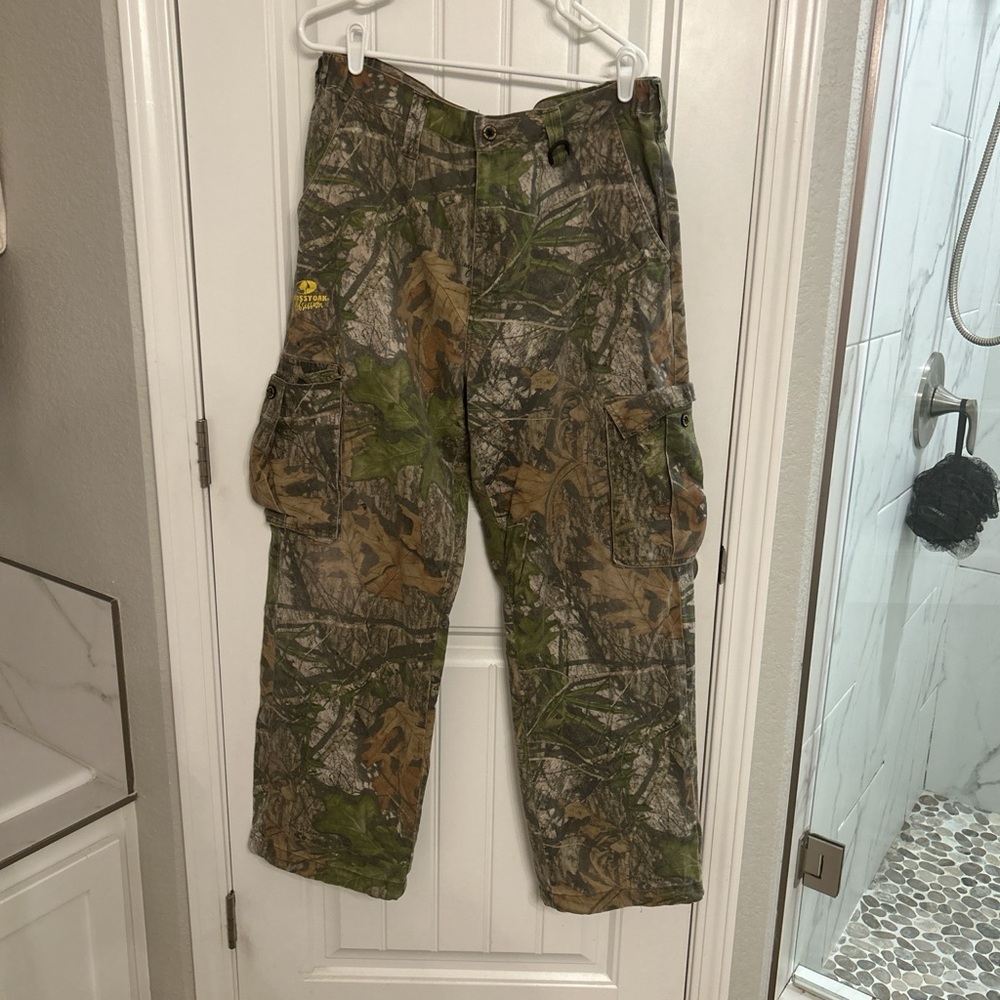 Mens mossy oak Camo Cargo Pants - Green Brown Gray Camouflage